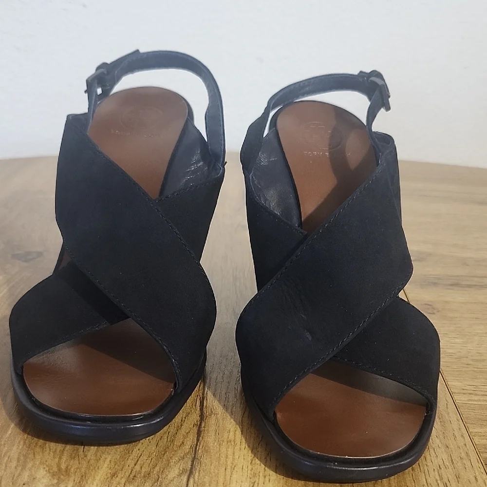 Tory Burch Plataforms Navy and Brown Women's Wedge Sandals